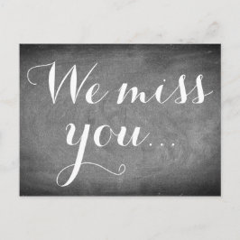 Wir vermissen dich, Handwriting Typografie Schwarz Postkarte