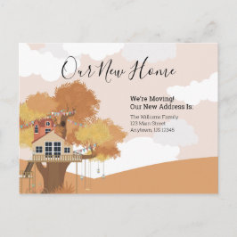Wir verschieben unsere neue Zuhause Treehouse Adre Postkarte