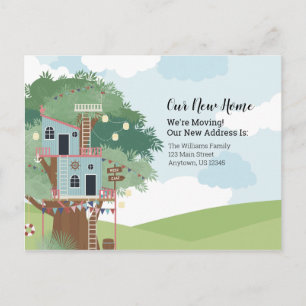Wir verschieben unsere neue Zuhause Treehouse Adre Postkarte