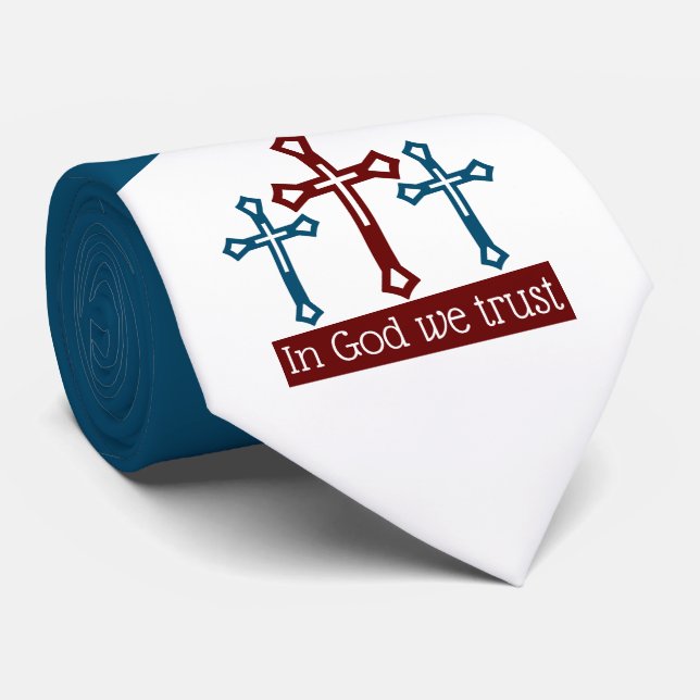 Wir vertrauen Gott, Crucifix Krawatte (Gerollt)
