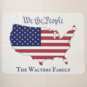 Wir von People USA Stars & Stripes Map Familiennam Sherpadecke
