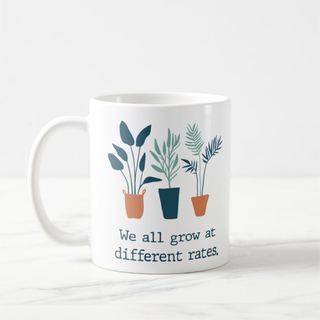 Wir wachsen zu unterschiedlichen Preisen Kaffeetasse (Links)