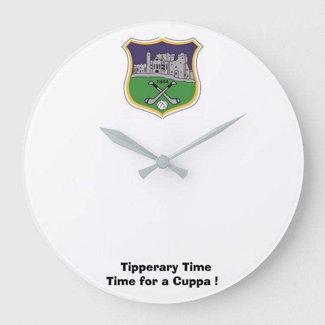 Wir waren auf Tipperary Time für eine Cuppa. Große Wanduhr (Vorderseite)