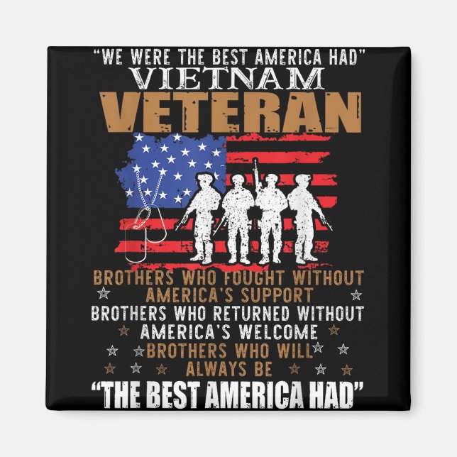 Wir waren das beste Amerika, das Vietnam Veteran B Magnet (Vorne)