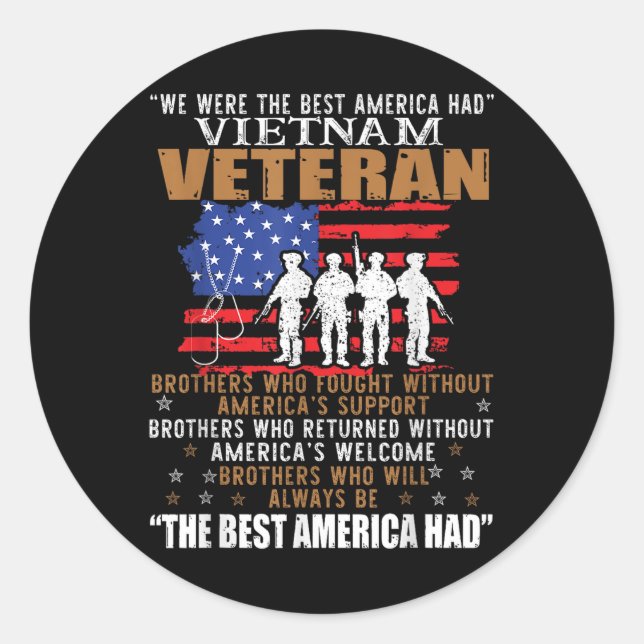 Wir waren das beste Amerika, das Vietnam Veteran B Runder Aufkleber (Vorderseite)