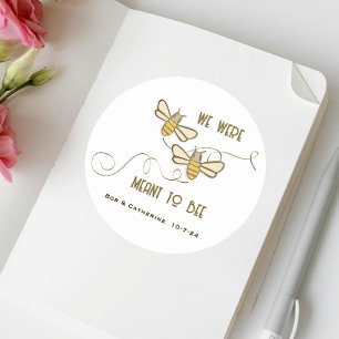 Wir waren dazu gedacht, Braut & Groom Wedding Gold Runder Aufkleber