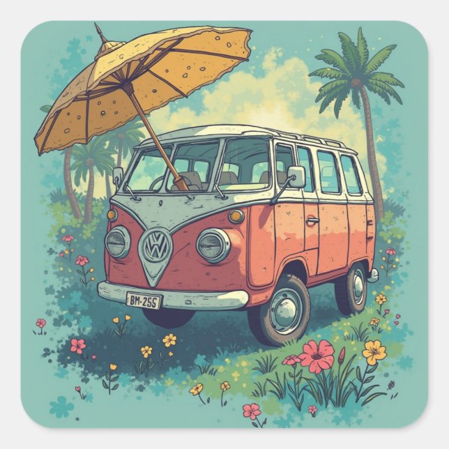 Wir waren in Pause Quadratischer Aufkleber (Vorderseite)