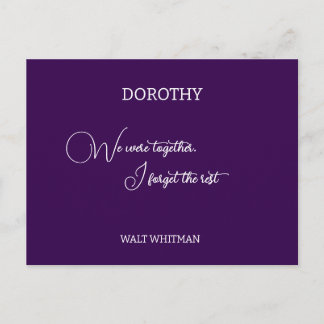 Wir waren zusammen Walt Whitman personalisiert Postkarte