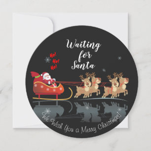 Wir Wartete für Santa Ho! Ho! Ho! Winterurlaub Feiertagskarte