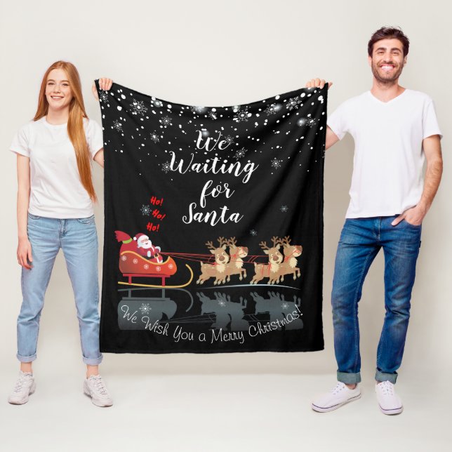 Wir Wartete für Santa Ho! Ho! Ho! Winterurlaub Fleecedecke (Beispiel)