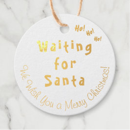 Wir Wartete für Santa Ho! Ho! Ho! Winterurlaub Geschenkanhänger