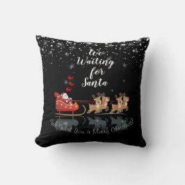 Wir Wartete für Santa Ho! Ho! Ho! Winterurlaub Kissen