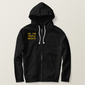Wir, welche die Leute an Lügen glauben! Bestickter Hoodie
