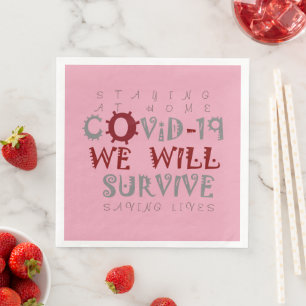 Wir werden COVID-19 überleben – Stärke & Resilienz Serviette