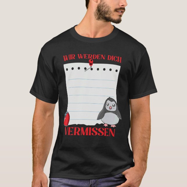 Wir Werden Dich Vermissen Friends Farewell with Si T-Shirt (Vorderseite)
