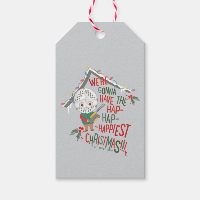Wir werden die glücklichsten Weihnachten haben Geschenkanhänger (Vorderseite)