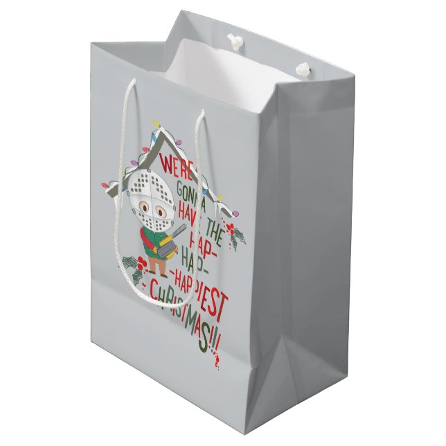 Wir werden die glücklichsten Weihnachten haben Mittlere Geschenktüte (Vorderseite Schrägansicht)