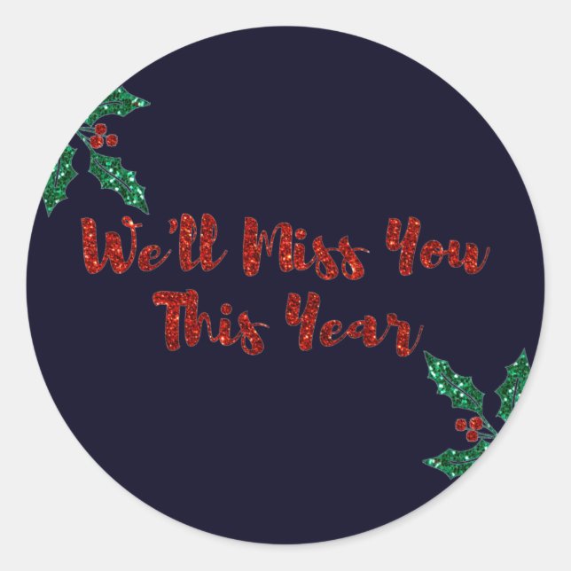 Wir werden dir soziale DistanzWeihnachten verpasse Runder Aufkleber (Vorderseite)