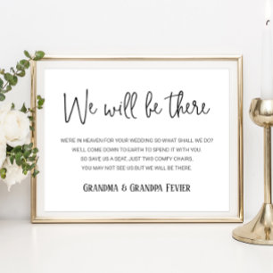 Wir werden dort Gedenksitze mit Namen für Hochzeit Poster