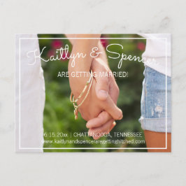 Wir werden heiraten Hochzeit speichern das Date Fo Ankündigungspostkarte