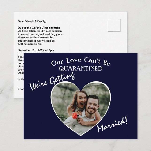 Wir werden heiraten und Hochzeit verkürzen Ankündigungspostkarte (Vorne/Hinten)