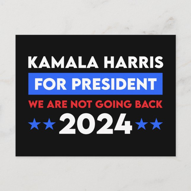 Wir werden Kamala Harris nicht für den Präsidenten Postkarte (Vorderseite)