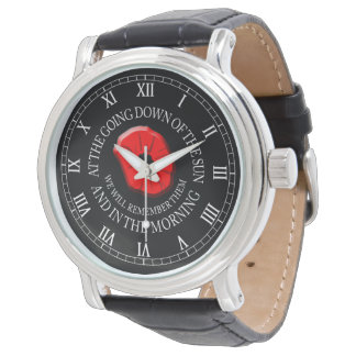 Wir werden uns an sie erinnern. Mohnwache. Armbanduhr