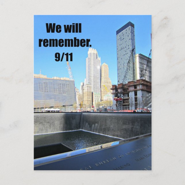 Wir werden uns erinnern...9/11 postkarte (Vorderseite)