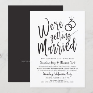 Wir werden verheiratet Hochzeit nach Party Invit Einladung