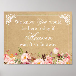 Wir wissen, dass du hier wärst Florales Hochzeit Poster
