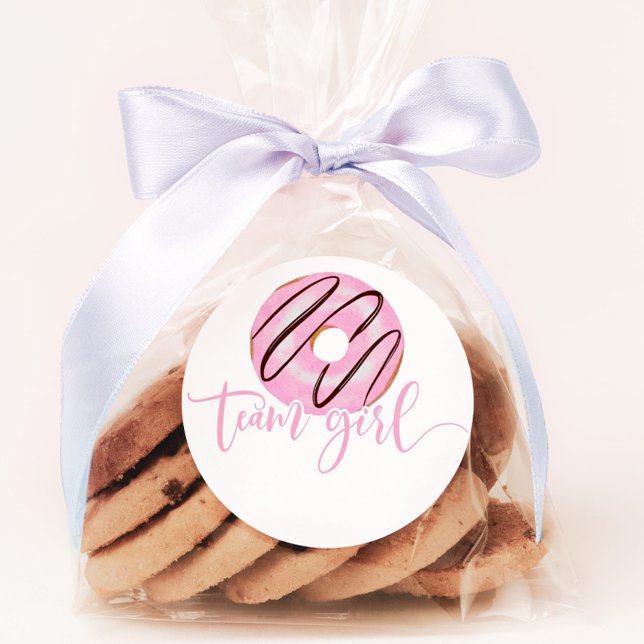 Wir wissen nicht, dass pinkfarbenes Gender-Enthüll Runder Aufkleber (Von Creator hochgeladen)