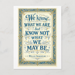 "Wir wissen, was wir sind" Shakespeare Postkarte