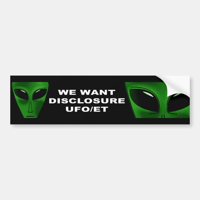 WIR WOLLEN FREIGABE UFO/ET AUTOAUFKLEBER (Vorne)