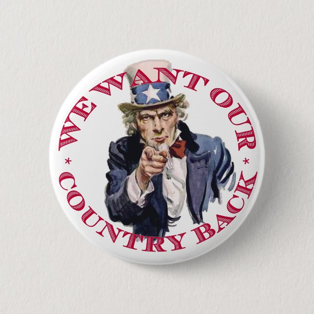 Wir wollen Knopf - Uncle Sam Button (Vorderseite)