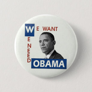 Wir wollen Obama Button