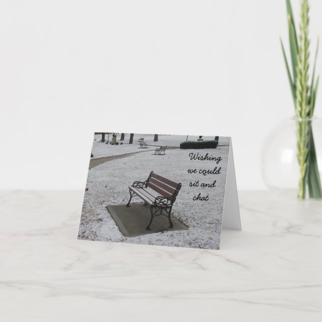 Wir wollen sitzen und Chat Feiertagskarte (Vorderseite)