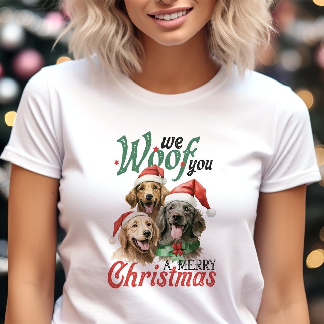 Wir woof you a fröhlicher Christmas Dog Tri-Blend Shirt (Von Creator hochgeladen)