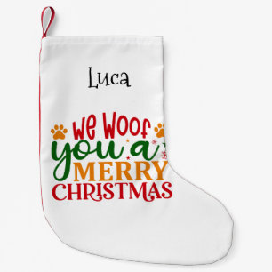 Wir wuchten dir ein frohes Weihnachtsfest mit Hund Kleiner Weihnachtsstrumpf