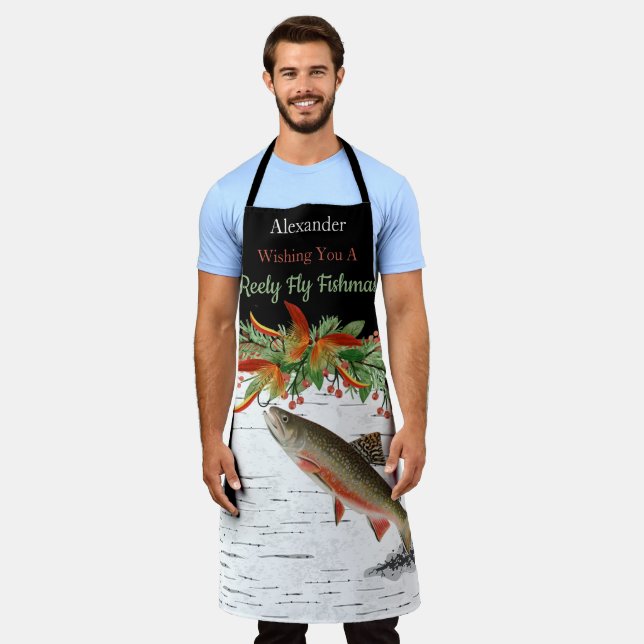 Wir wünschen Euch ein wirklich fliegendes Fischfil Schürze (Getragen)