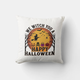 Wir wünschen Ihnen ein frohes Halloween Vintage Kissen