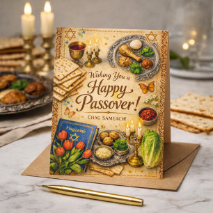 Wir wünschen Ihnen ein frohes Pessach Elegant Vint Postkarte