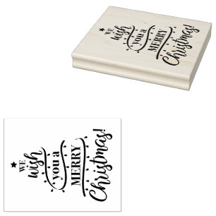 Wir wünschen Ihnen ein frohes Weihnachtsbaumdesign Gummistempel