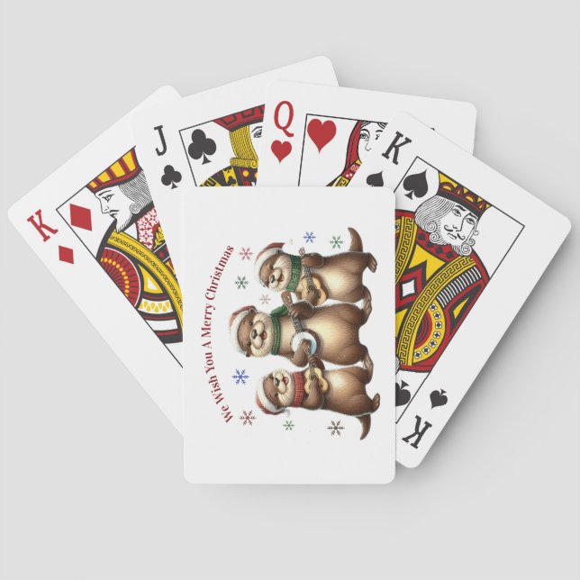 Wir wünschen Ihnen ein frohes Weihnachtsfest beim  Spielkarten (Rückseite)