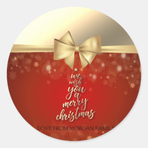 Wir wünschen Ihnen ein frohes Weihnachtsfest, Fals Runder Aufkleber