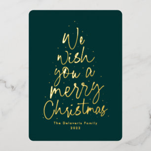Wir wünschen Ihnen ein frohes Weihnachtsfest Gold Folien Feiertagskarte