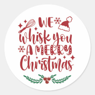 Wir wünschen Ihnen ein frohes Weihnachtsfest Runder Aufkleber