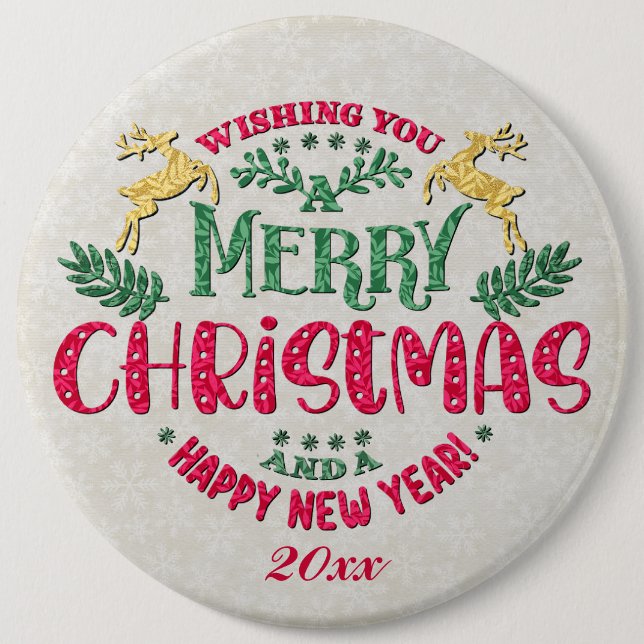 Wir wünschen Ihnen ein frohes Weihnachtsfest und e Button (Vorderseite)