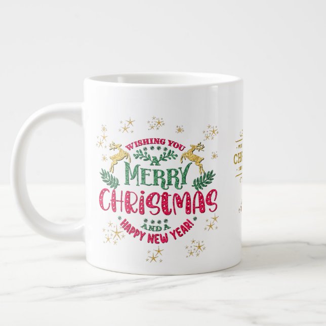 Wir wünschen Ihnen ein frohes Weihnachtsfest und e Jumbo-Tasse (Links)