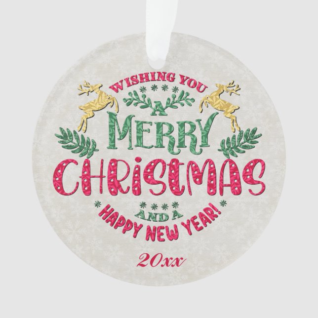 Wir wünschen Ihnen ein frohes Weihnachtsfest und e Ornament (Vorderseite)