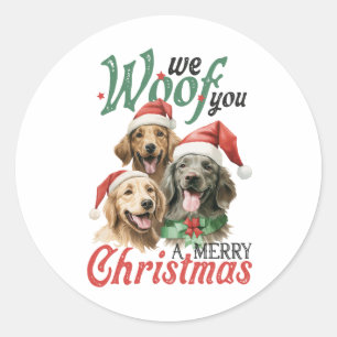 Wir wünschen Ihnen ein frohes Weihnachtsfest Vinta Runder Aufkleber
